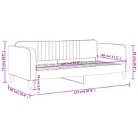 Tagesbett Schwarz 80x200 cm Samt