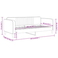 Tagesbett Hellgrau 90x200 cm Samt