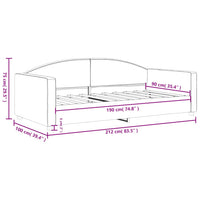 Tagesbett Hellgrau 90x190 cm Stoff