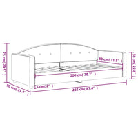 Tagesbett Hellgrau 80x200 cm Samt