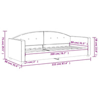 Tagesbett Gelb 80x200 cm Samt