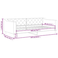 Tagesbett Hellgrau 80x200 cm Stoff