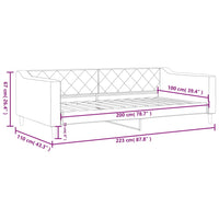 Tagesbett Taupe 100x200 cm Stoff