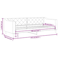 Tagesbett Hellgrau 90x190 cm Stoff