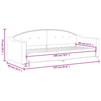 Tagesbett Hellgrau 80x200 cm Stoff