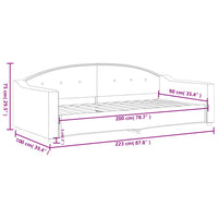 Tagesbett Schwarz 90x200 cm Stoff