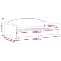 Tagesbett Hellgrau 100x200 cm Stoff