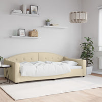 Tagesbett Creme 100x200 cm Stoff