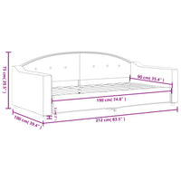 Tagesbett Hellgrau 90x190 cm Stoff