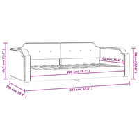 Tagesbett Hellgrau 90x200 cm Stoff