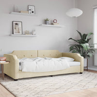 Tagesbett Creme 90x200 cm Stoff