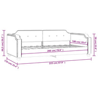 Tagesbett Hellgrau 100x200 cm Stoff