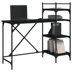 Computertisch mit Regal Schwarz 120x47x109 cm