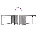 Computertisch Grau Sonoma 131x48x75 cm Holzwerkstoff