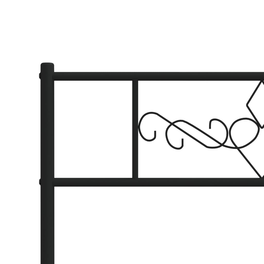 Bettgestell mit Kopf- und Fußteil Metall Schwarz 80x200 cm