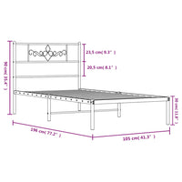 Bettgestell mit Kopfteil Metall Weiß 100x190 cm