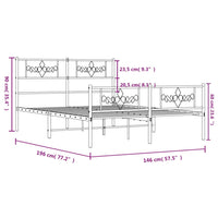 Bettgestell mit Kopf- und Fußteil Metall Weiß 140x190 cm