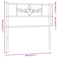 Kopfteil Metall Weiß 75 cm