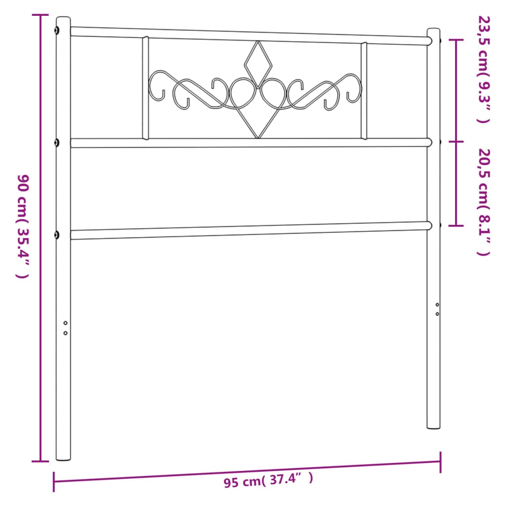 Kopfteil Metall Weiß 90 cm