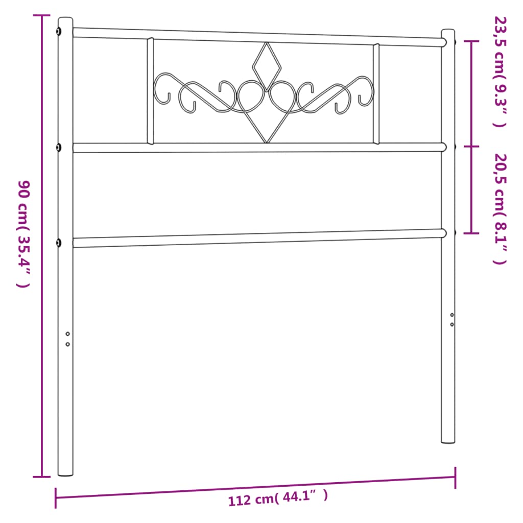 Kopfteil Metall Weiß 107 cm