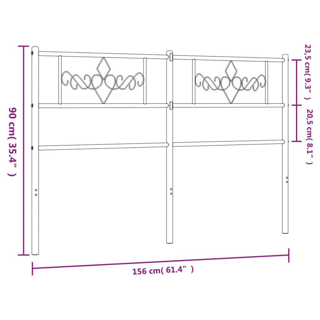 Kopfteil Metall Weiß 150 cm