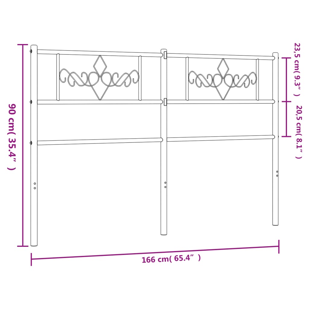 Kopfteil Metall Weiß 160 cm