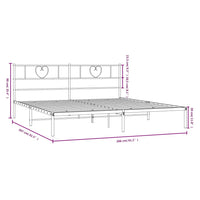 Bettgestell mit Kopfteil Metall Weiß 200x200 cm