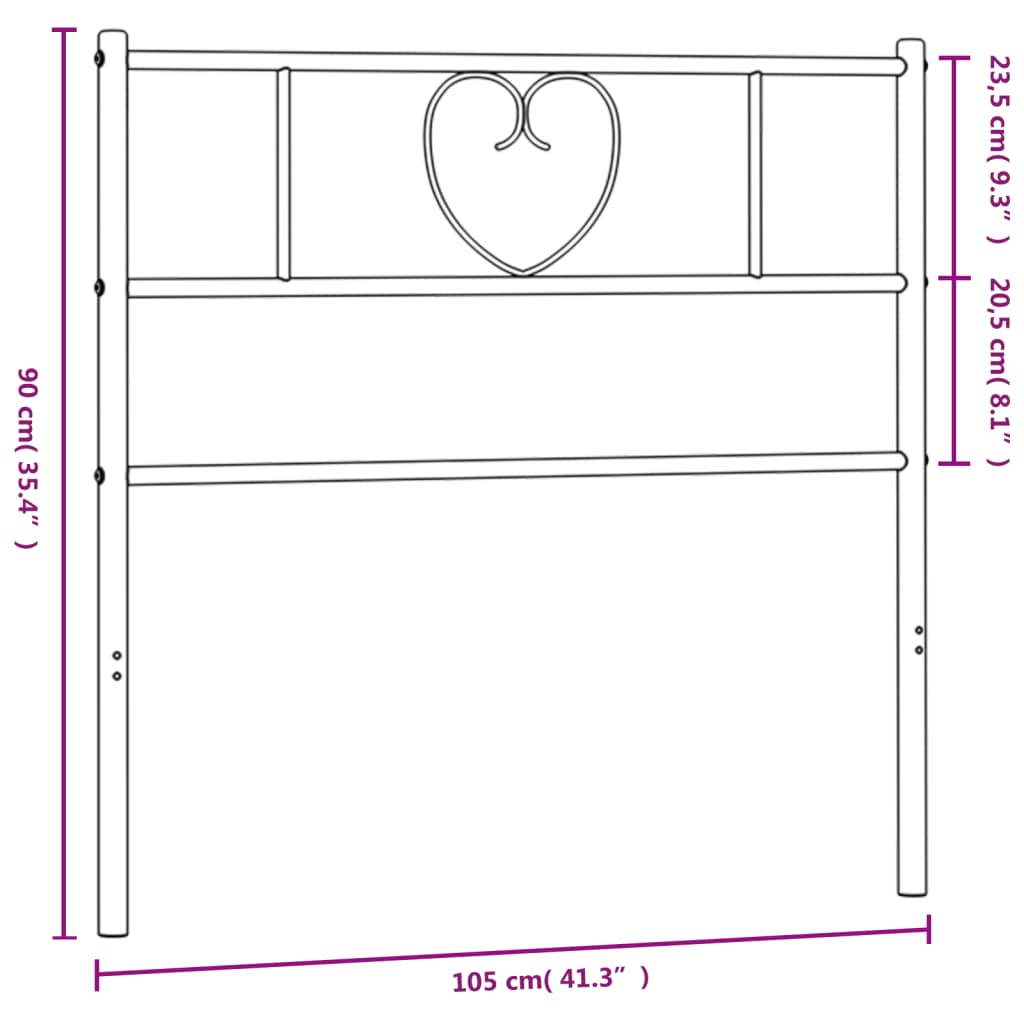 Kopfteil Metall Weiß 100 cm