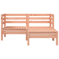 Gartensofa 2-Sitzer mit Hocker Massivholz Douglasie