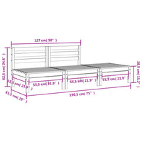 Gartensofa 3-Sitzer Weiß Massivholz Kiefer