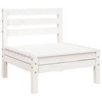 Gartensofa 3-Sitzer mit Hocker Weiß Massivholz Kiefer