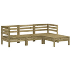 Gartensofa 3-Sitzer mit Hocker Kiefernholz Imprägniert