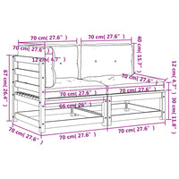 Gartensofa mit Kissen 2-Sitzer Massivholz Douglasie