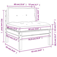 Gartensofa ohne Armlehnen mit Kissen 2 Stk. Kiefernholz