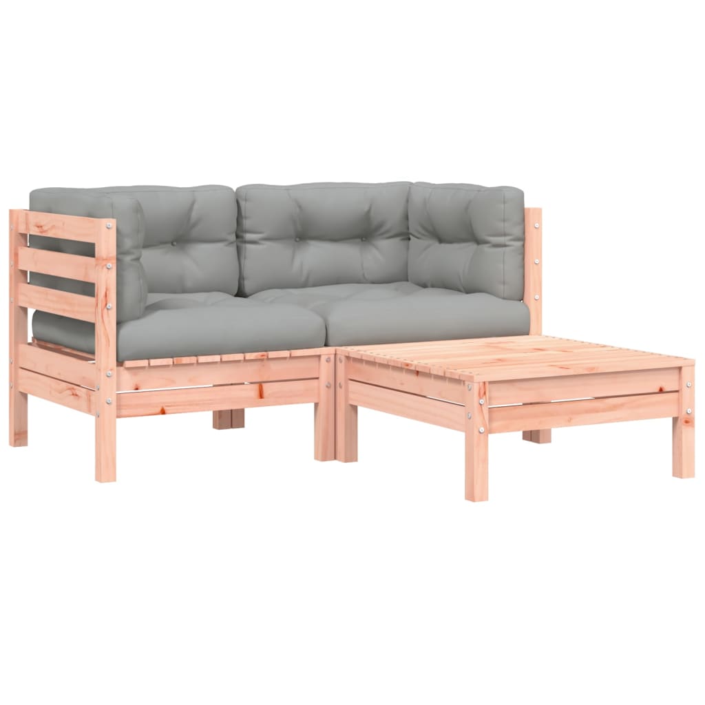 Gartensofa mit Kissen und Hocker 2-Sitzer