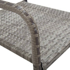 3-tlg. Garten-Essgruppe Grau und Schwarz Poly Rattan und Stahl