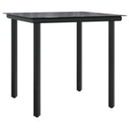 5-tlg. Garten-Essgruppe Schwarz Poly Rattan und Stahl