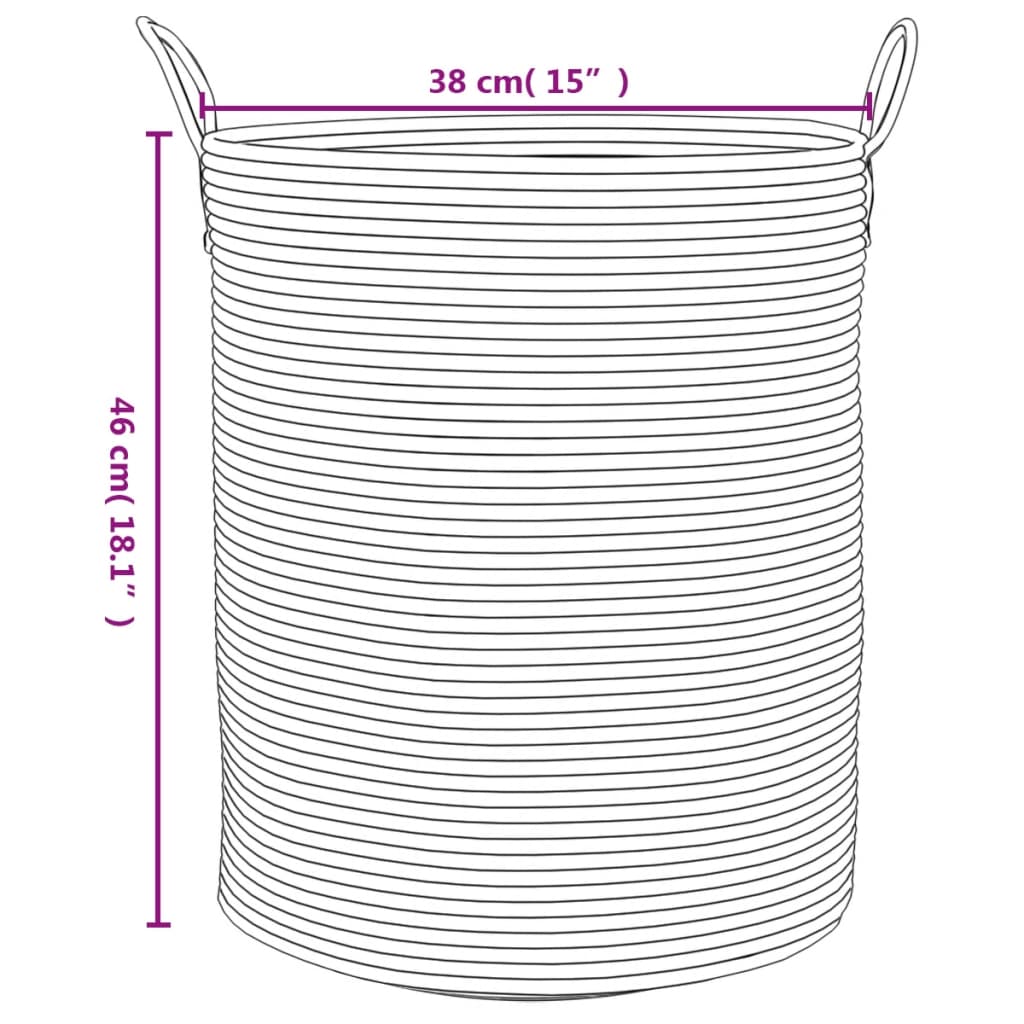 Aufbewahrungskorb Braun und Weiß Ø38x46 cm Baumwolle