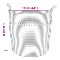 Aufbewahrungskorb Braun und Weiß Ø43x38 cm Baumwolle