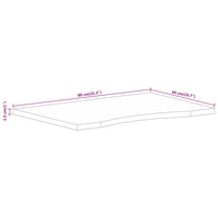 Schreibtischplatte mit Aussparung 80x50x2,5 cm Massivholz Mango