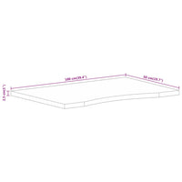 Schreibtischplatte mit Aussparung 100x50x2,5cm Massivholz Mango