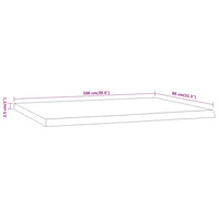 Schreibtischplatte 100x80x2,5 cm Massivholz Akazie Baumkante