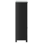 Badschrank BERG Schwarz 69,5x34x110 cm Massivholz Kiefer