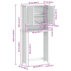 Waschmaschinenschrank BERG Weiß 76x27x164,5 cm Massivholz