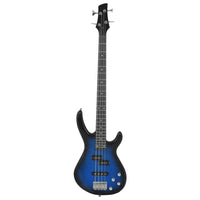 E-Bass für Anfänger mit Tasche Blau und Schwarz 4/4 46"