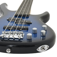 E-Bass für Anfänger mit Tasche Blau und Schwarz 4/4 46"