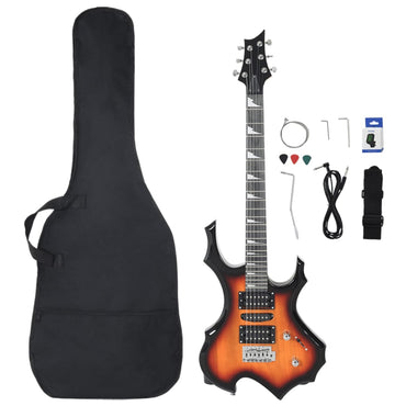 E-Gitarre für Anfänger mit Tasche Braun und Schwarz 4/4 39"