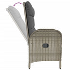4-tlg. Garten-Essgruppe mit Kissen Grau Poly Rattan