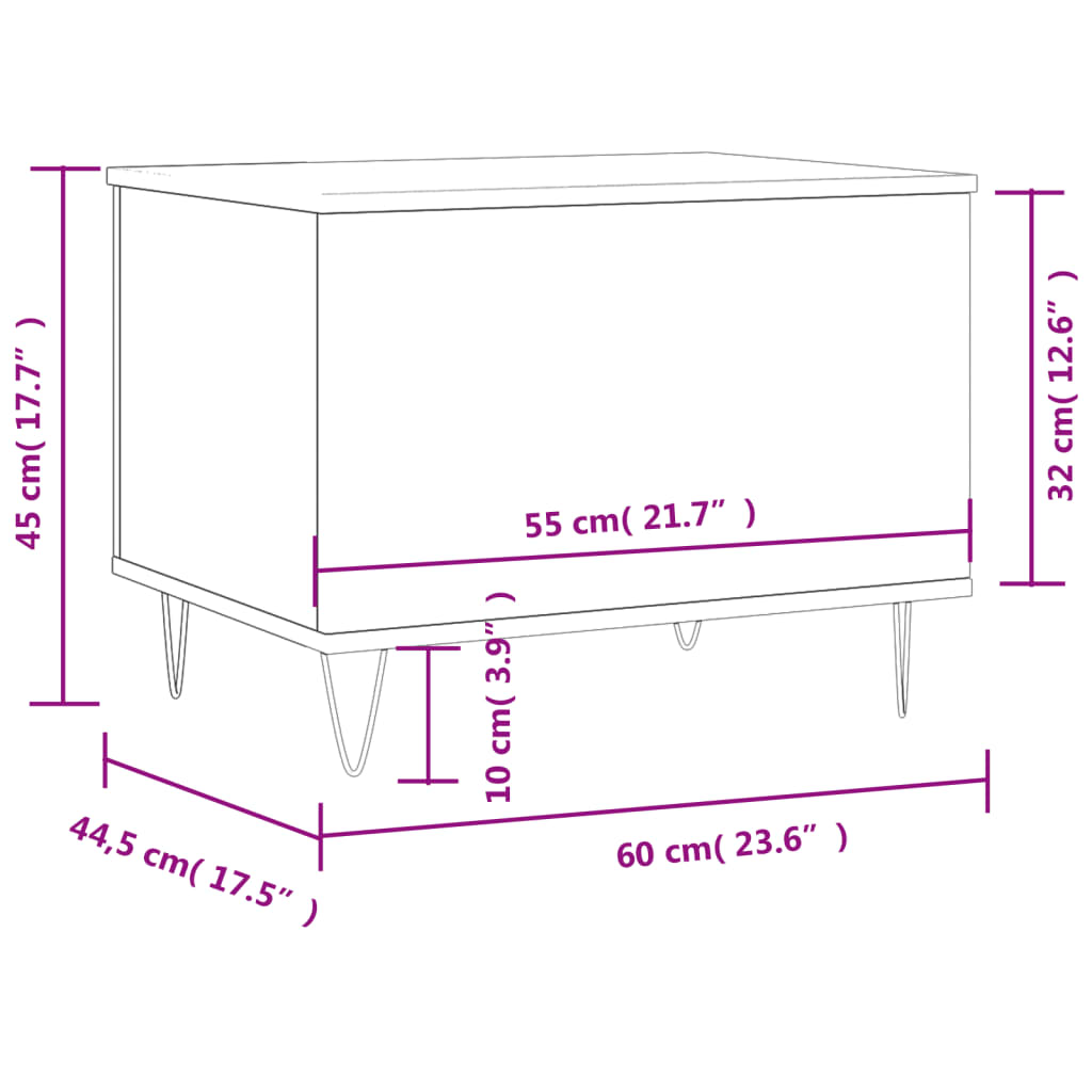 Couchtisch Sonoma-Eiche 60x44,5x45 cm Holzwerkstoff