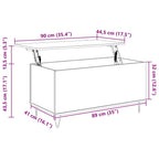 Couchtisch Schwarz 90x44,5x45 cm Holzwerkstoff